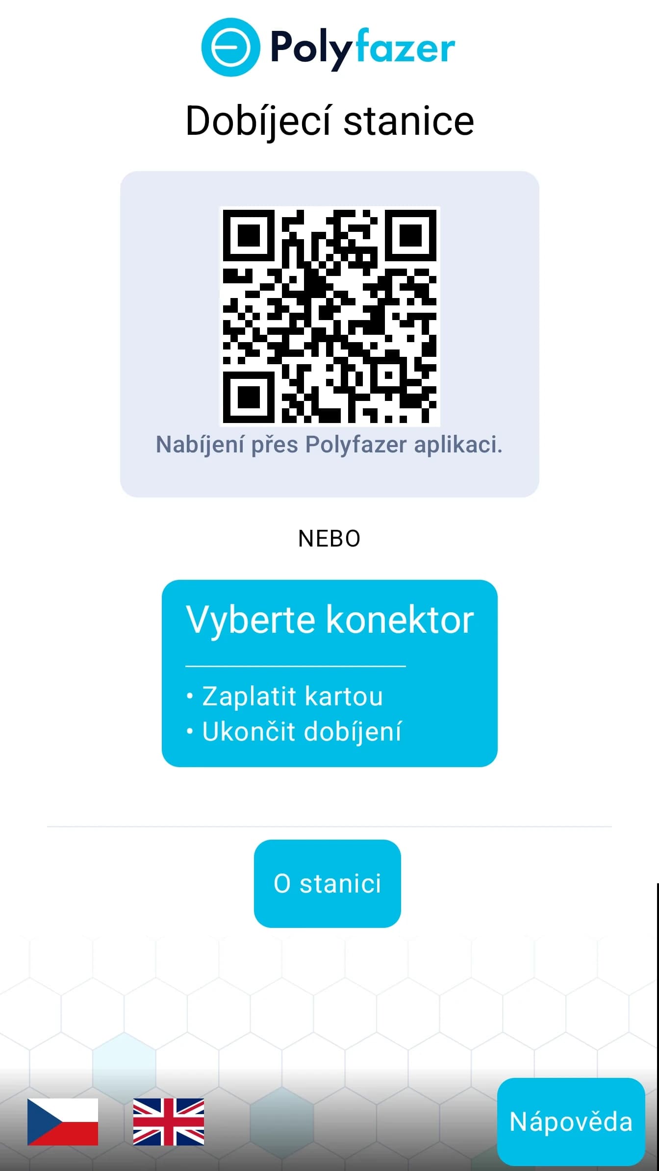 Obrazovka terminálu - Výběr na stanici